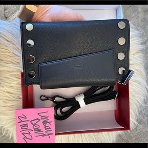 Hammitt LEVY: Black & Gunmetal Leather Convertible Crossbody Bag - NWT